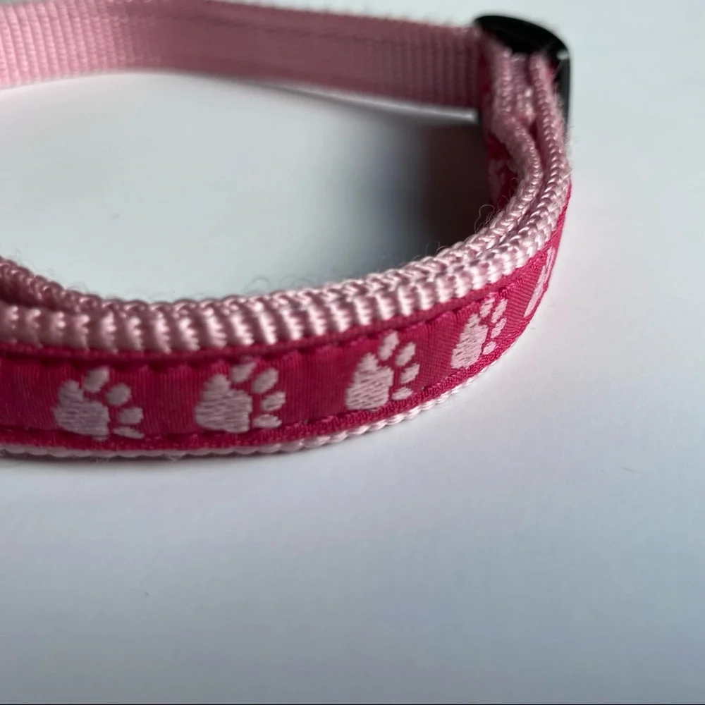 Dog Collar Pink Paws adjustable size 14” to 20” X 5/8” Guardian Gear puppy girl